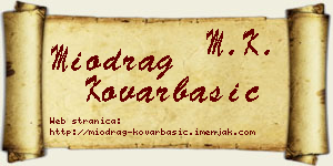 Miodrag Kovarbašić vizit kartica